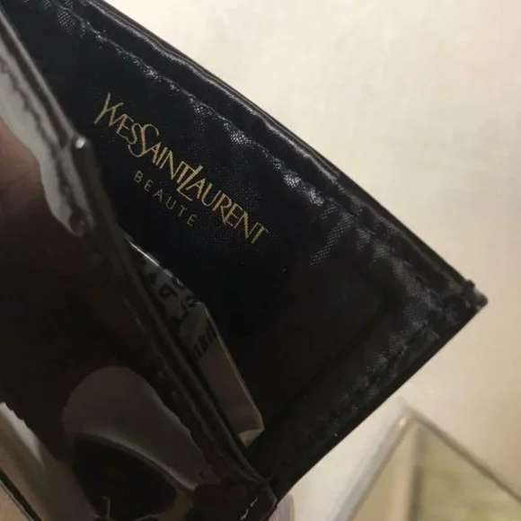 Yves Saint Laurent Rare Makeup Compact Mirror with Black Patent Leat…